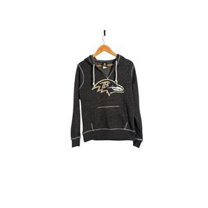 Ravens NFL Team Apparel Women's Gray Pullover
Hoodie - Size M